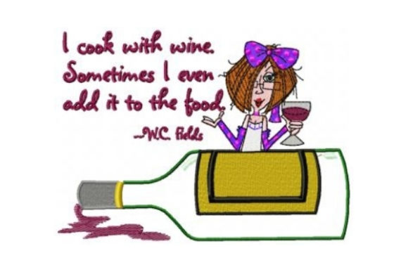 A Designer's Honest Review of the 'I Cook with Wine' Embroidery File