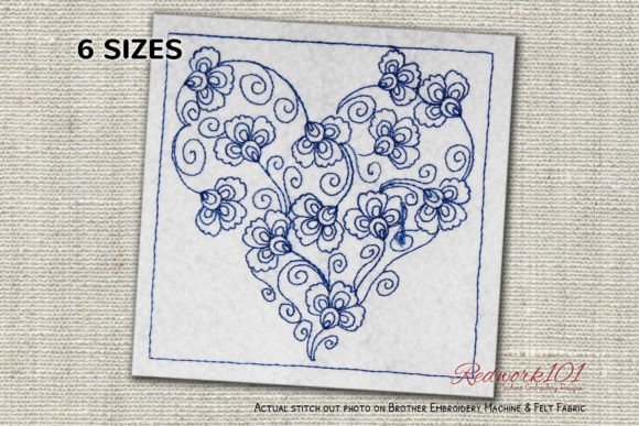 A Sweet, Romantic Redwork Heart for Personalized Gifts
