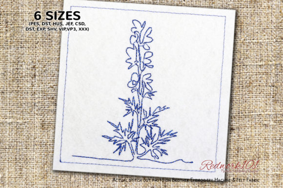 Aconite Flowering Plant Lineart Embroidery Design Review