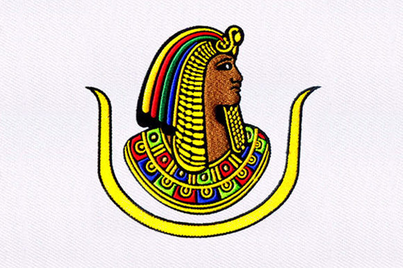 An Embroidery Designer's Review: Egyptian Pharaoh Head for Business Merch