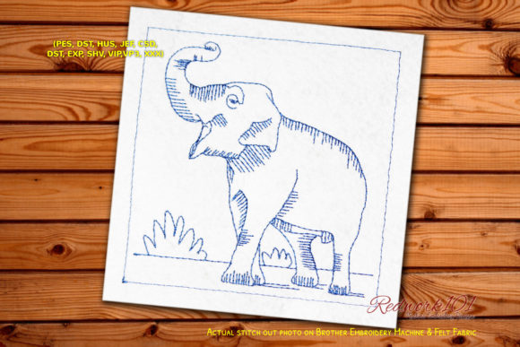Asian Elephant Embroidery: A Majestic Craft Fair Design