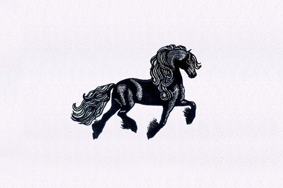 Beautiful Black Horse Embroidery for Meaningful Handmade Gifts