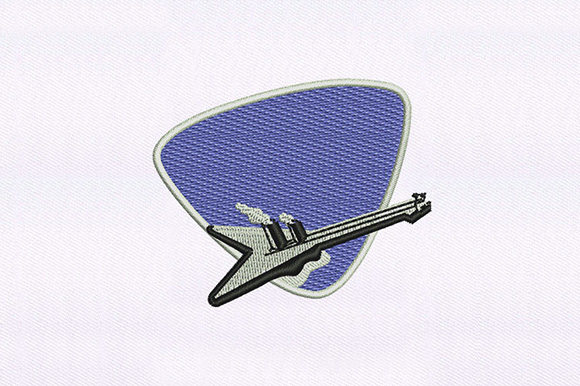 Smoky Electric Guitar Embroidery for Seasonal Style