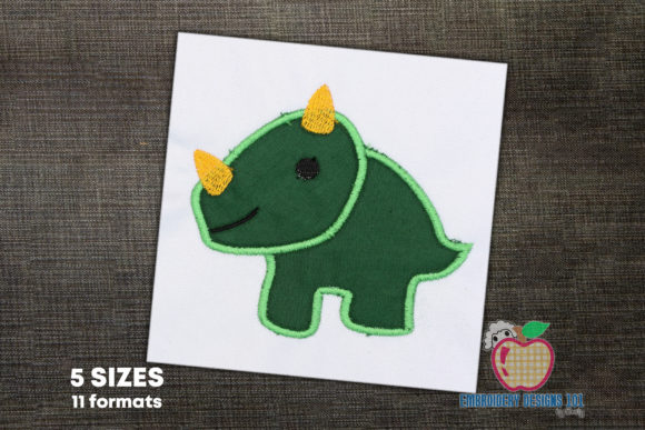 Testing the Triceratops Dinosaur Applique Design